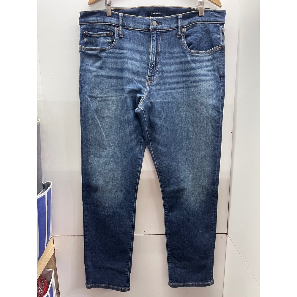 Lucky Brand 410 Athletic Slim Jeans Mens 38x32 Dark Wash Blue Denim 700110499157